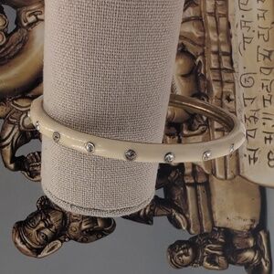 J. Crew Ivory Bangle with Silver Studs